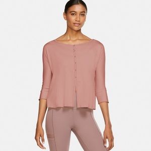Nike Yoga Women’s Cardigan Pink 3/4 Sleeve XS